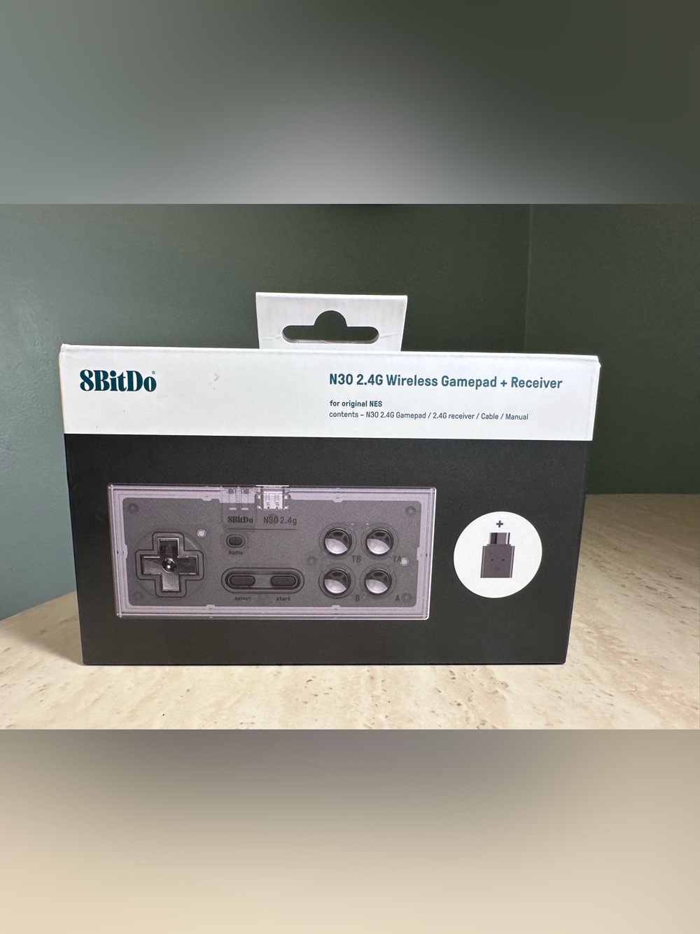 N30 2.4G Wireless NES-Style Gamepad in Clear/Gray